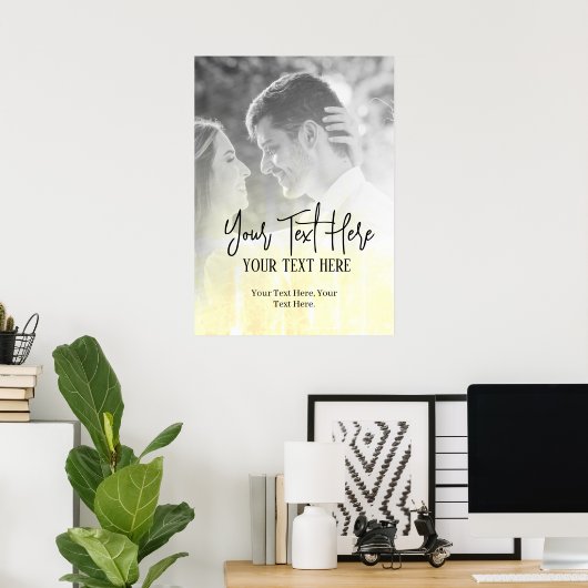 ヴィンテージ写真とスクリプトの文字 ポスター (ホームオフィス)