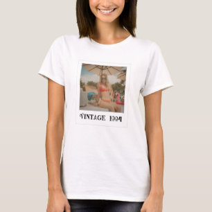 ヴィンテージ写真と年のノスタルジックな誕生日 Tシャツ