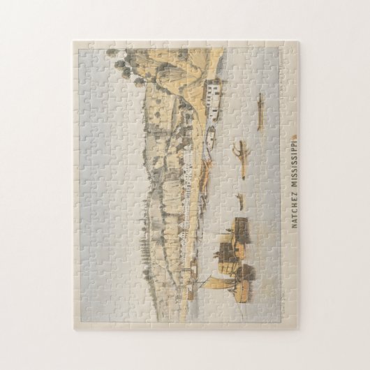 ヴィンテージ写真によるナチェズMSの表示(1854) ジグソーパズル (縦)