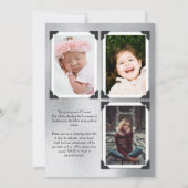 ヴィンテージ写真の卒業発表シルバー 招待状 (裏面)