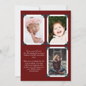 ヴィンテージ写真の卒業発表マルーン 招待状 (裏面)