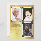 ヴィンテージ写真の卒業発表金ゴールド 招待状 (裏面)