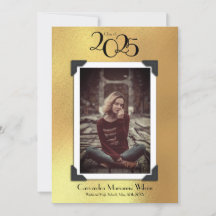 ヴィンテージ写真の卒業発表金ゴールド