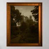 ヴィンテージ写真の城の偽フレーム お化け屋敷の小道具 ポスター (正面)