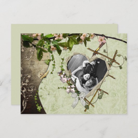 ヴィンテージ写真の日付の保存 案内ポストカード (正面/裏面)