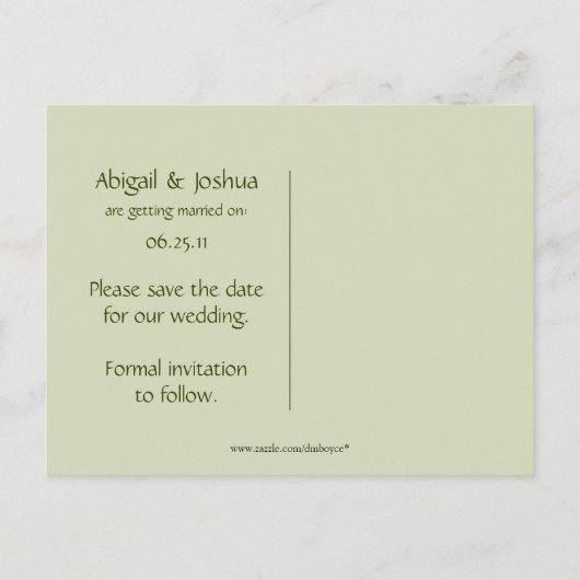 ヴィンテージ写真の日付の保存 案内ポストカード (裏面)