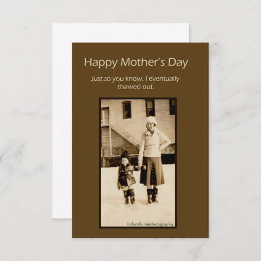 ヴィンテージ写真の母の日カード (正面/裏面)