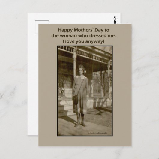 ヴィンテージ写真の母の日カード ポストカード (正面/裏面)