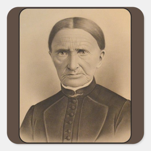 ヴィンテージ写真の眉のビクトリアンなる女性 スクエアシール (正面)