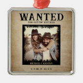 ヴィンテージ写真はポスター結婚のクリスマス メタルオーナメント (正面)