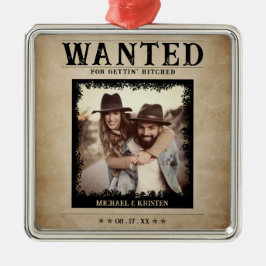 ヴィンテージ写真はポスター結婚のクリスマス メタルオーナメント