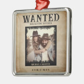 ヴィンテージ写真はポスター結婚のクリスマス メタルオーナメント (左)