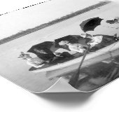 ヴィンテージ写真を湖で撮影 ポスター (角)