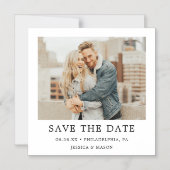 ヴィンテージ写真ウェディング日付磁石を保存 マグネット招待状 (正面)