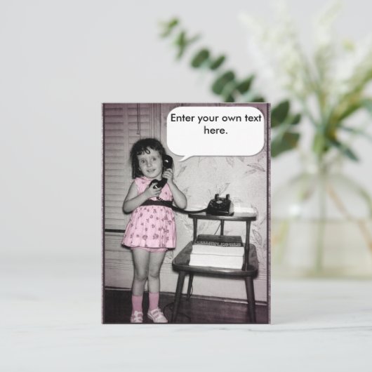 ヴィンテージ写真オンフォンカスタム文字 ポストカード (スタンド正面)