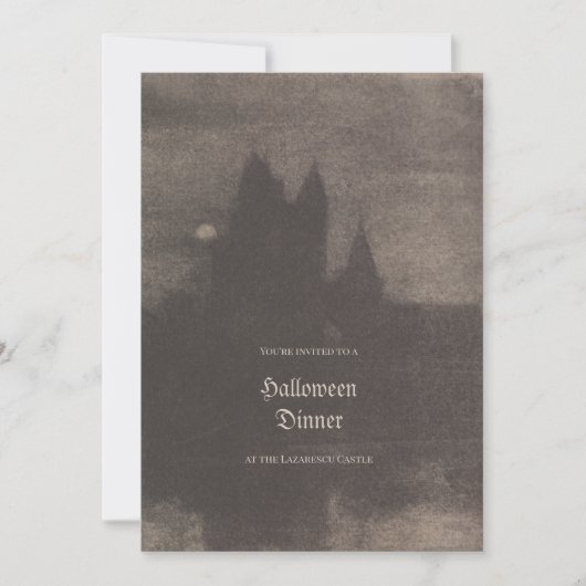 ヴィンテージ写真カスタムハロウィンパーティー招待状 シーズンカード (正面)