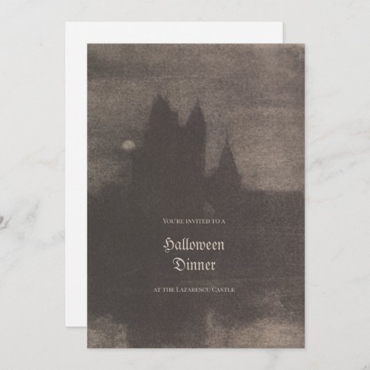 ヴィンテージ写真カスタムハロウィンパーティー招待状 シーズンカード (正面/裏面)