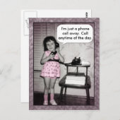 ヴィンテージ写真カスタム電話遠くに ポストカード (正面/裏面)