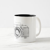 ヴィンテージ写真カメラマン ツートーンマグカップ (正面右)