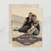 ヴィンテージ写真カードのテンプレートを保存 案内ポストカード (正面/裏面)