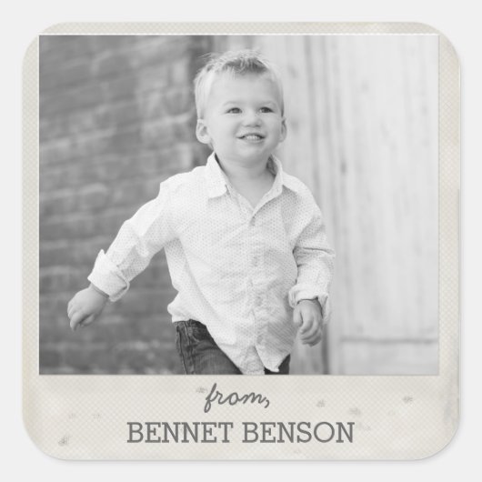 ヴィンテージ写真ギフトラベルシール スクエアシール (正面)