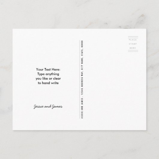 ヴィンテージ写真コラージュ日付の保存 案内ポストカード (裏面)