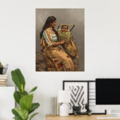 ヴィンテージ写真チッペワインディアン女性と子供 ポスター (ホームオフィス)