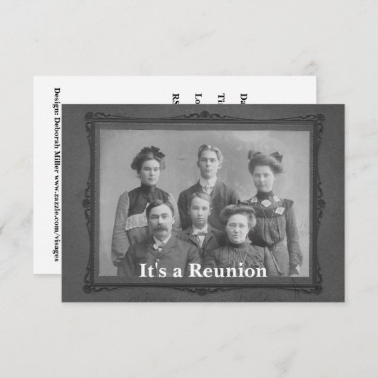 ヴィンテージ写真ファミリー懇親会招待状 招待状 (正面/裏面)