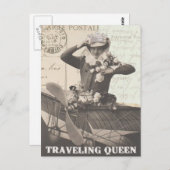 ヴィンテージ写真フランスの旅行レディ葉書 ポストカード (正面/裏面)