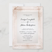 ヴィンテージ写真フレ華美ーム結婚ベージュ 招待状 (正面)