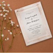 ヴィンテージ写真フレ華美ーム結婚ベージュ 招待状