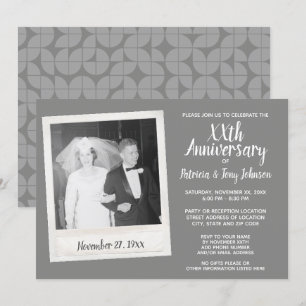 ヴィンテージ写真付きの結婚記念日 招待状