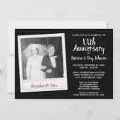 ヴィンテージ写真付きの結婚記念日 - 黒 招待状 (正面)