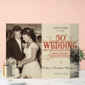 ヴィンテージ写真付き結婚50周年記念ウェルカムサイン アクリルサイン (ウェディング)