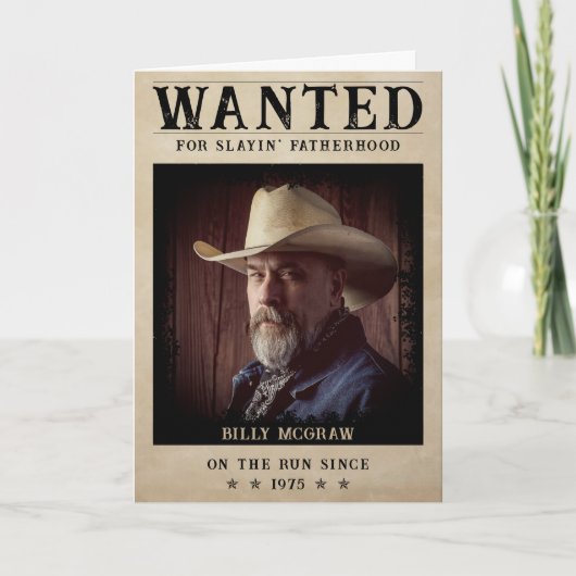 ヴィンテージ写真募集おもしろいポスター父の日 サンキューカード (正面)