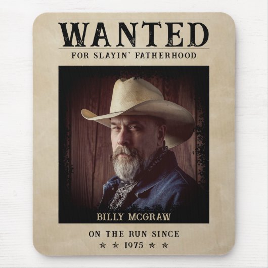 ヴィンテージ写真募集おもしろいポスター父の日 マウスパッド (正面)