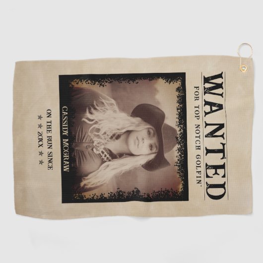 ヴィンテージ写真募集ポスターおもしろい ゴルフタオル (横)