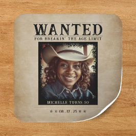 ヴィンテージ写真募集ポスター誕生日 スクエアシール