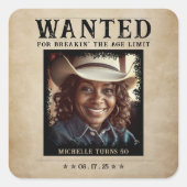 ヴィンテージ写真募集ポスター誕生日 スクエアシール (正面)