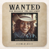 ヴィンテージ写真募集ポスター誕生日 スクエアペーパーコースター (正面)