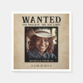 ヴィンテージ写真募集ポスター誕生日 スタンダードカクテルナプキン (正面)