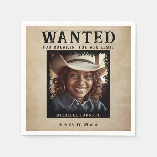 ヴィンテージ写真募集ポスター誕生日 スタンダードカクテルナプキン (正面)
