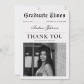 ヴィンテージ写真卒業パーティーありがとう サンキューカード (正面)