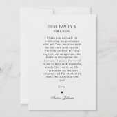 ヴィンテージ写真卒業パーティーありがとう サンキューカード (裏面)