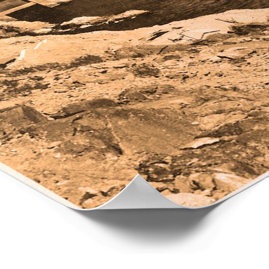 ヴィンテージ写真大きい石ダム ポスター (角)