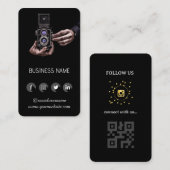 ヴィンテージ写真家 – ソーシャルメディアQRコード 名刺 (正面/裏面)