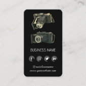 ヴィンテージ写真家 – ソーシャルメディアQRコード 名刺 (正面)