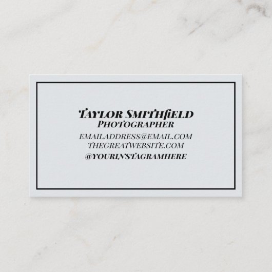 ヴィンテージ写真家 名刺 (裏面)