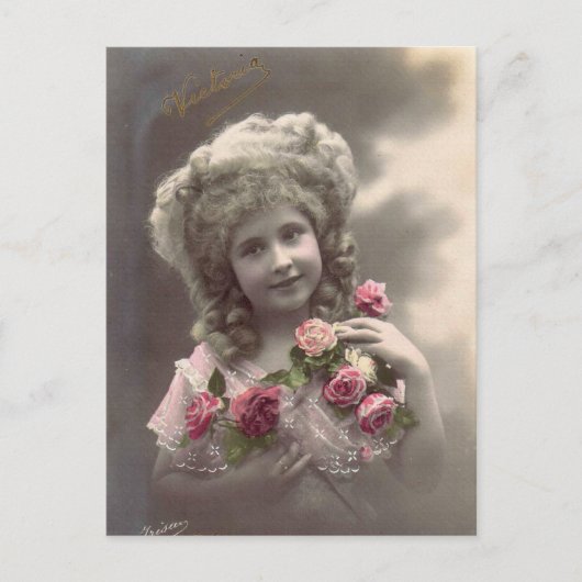 ヴィンテージ写真少女 ポストカード (正面)