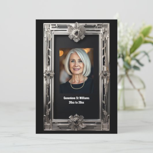 ヴィンテージ写真引退お別れシルバー ブラック 招待状 (スタンド正面)